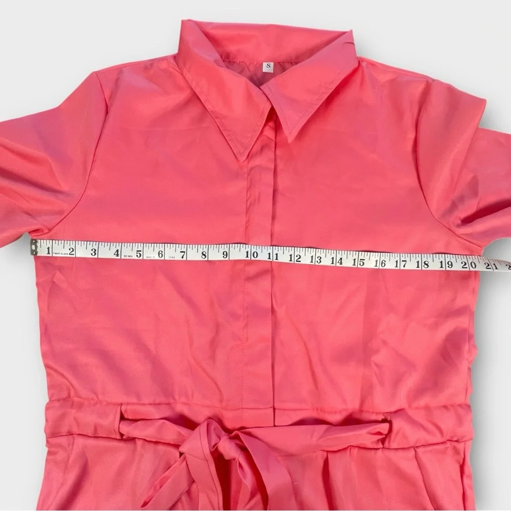 Barbie Costume Pink Long Sleeve Jumpsuit with Sunglasses and Earrings - Picture 7 of 8